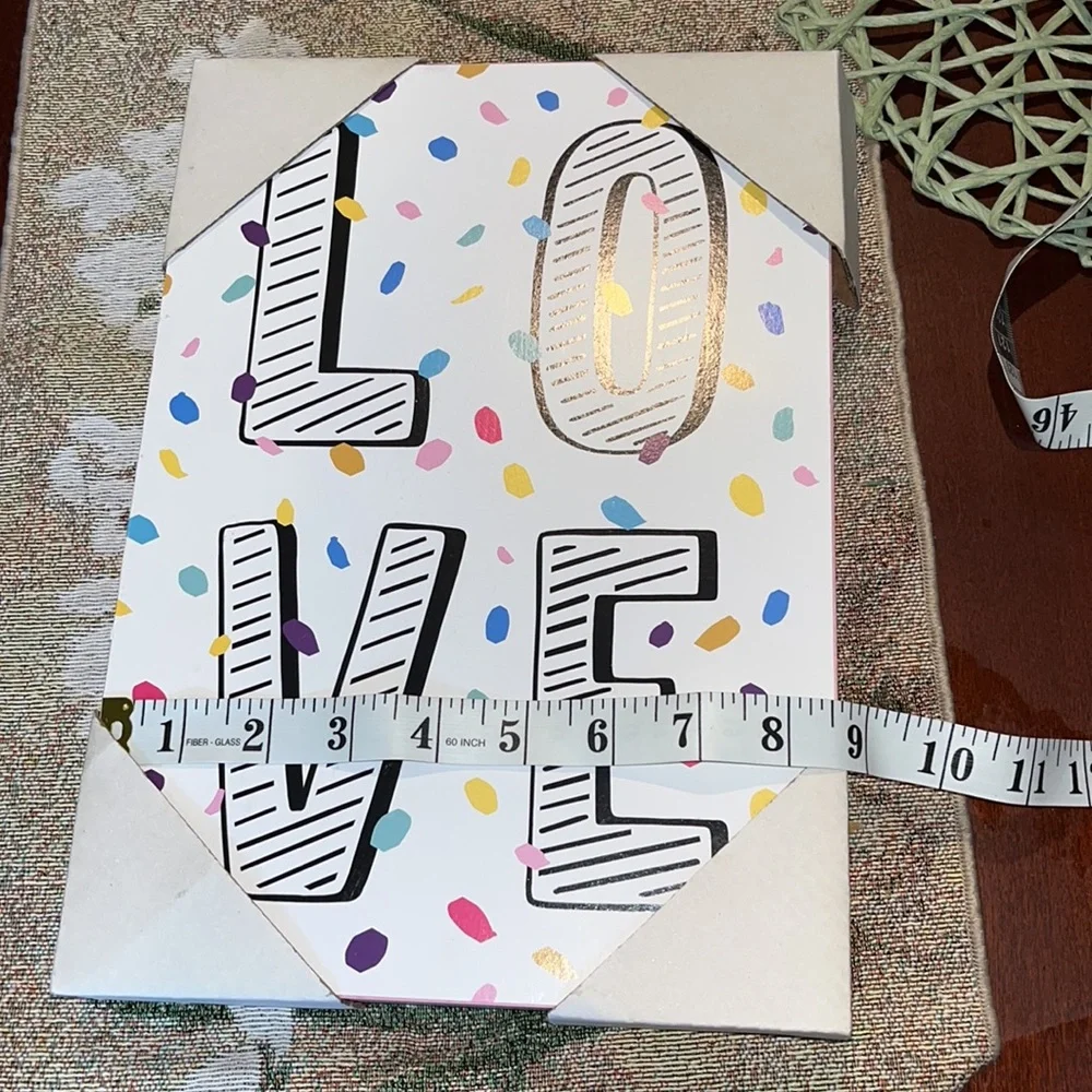 Confetti “LOVE” Sign New in Packaging 8.5” x 12” NWT